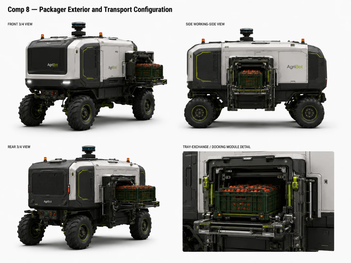 Packager exterior and transport configuration